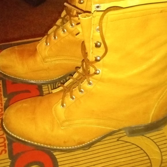 Vintage Laredo Lace Up Boots Deerhide - Picture 1 of 4